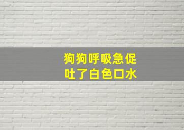 狗狗呼吸急促 吐了白色口水